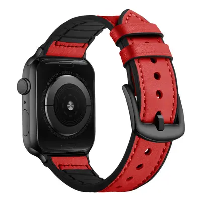 Koženo-silikonový řemínek pro Apple Watch 42/44/45/46/49mm Barva: Červená