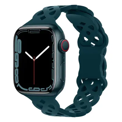 Silikonový úzký perforovaný řemínek pro Apple Watch 42/44/45/46/49mm Barevná varianta: Petrolejo