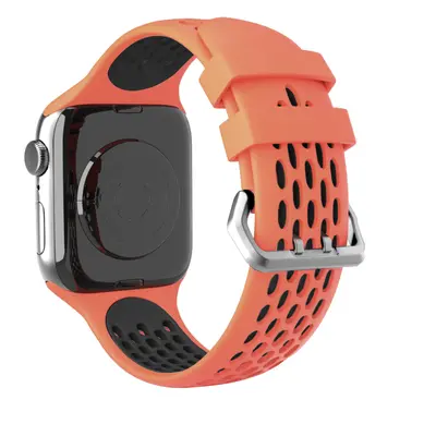 Perforovaný řemínek s dvojitým zapínáním pro Apple Watch 38/40/41mm Barevná varianta: Oranžovo-č