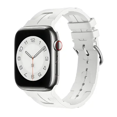 Silikonový řemínek se vzorkem pro Apple Watch 42/44/45/46/49mm Barva náramku: Bílá