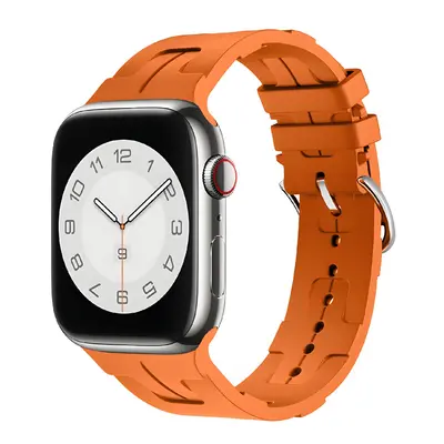 Silikonový řemínek se vzorkem pro Apple Watch 42/44/45/46/49mm Barva náramku: Oranžová