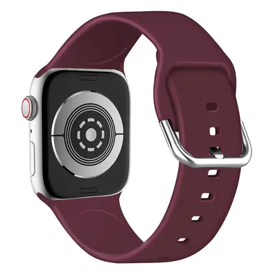 Jednobarevný řemínek s přezkou pro Apple Watch 42/44/45/46/49mm Barva náramku: Vínová (Světlejší