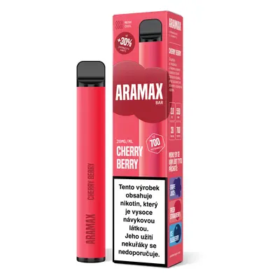 Aramax BAR 700 jednorázová e-cigareta Cherry Berry (Třešeň) 20mg