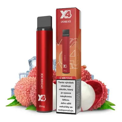 X4 Bar jednorázová e-cigareta Lychee Ice (Chladivé liči) Obsah nikotinu: 20 mg