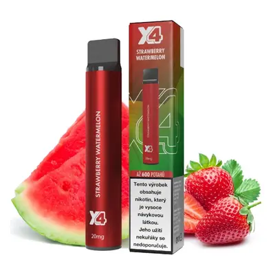 X4 Bar jednorázová e-cigareta Strawberry Watermelon (Jahoda a meloun) Obsah nikotinu: 20 mg