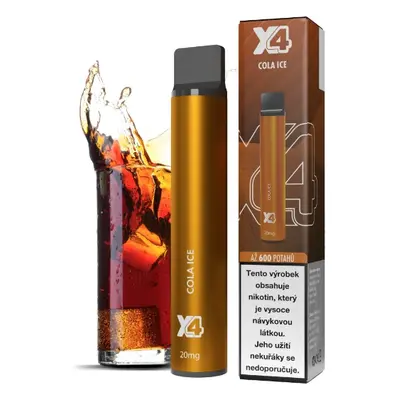 X4 Bar jednorázová e-cigareta Cola Ice (Chladivá Cola) Obsah nikotinu: 20 mg