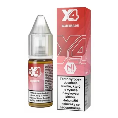 X4 Bar Juice Salt Watermelon (Vodní meloun) 10ml Obsah nikotinu: 10 mg