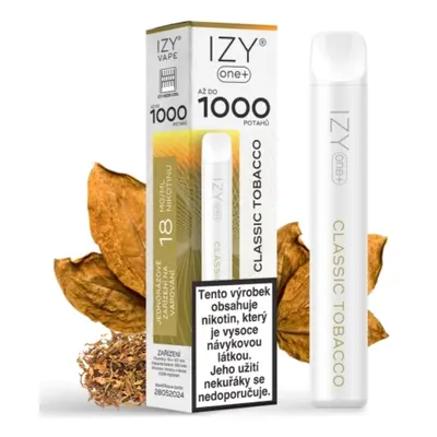 IZY VAPE IZY ONE+ jednorázová e-cigareta - Classic Tobacco (Klasický tabák) 18mg