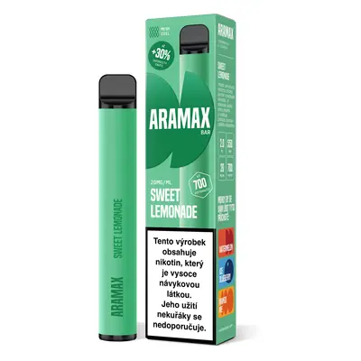 Aramax BAR 700 jednorázová e-cigareta Sweet Lemonade (Limonáda) 20mg