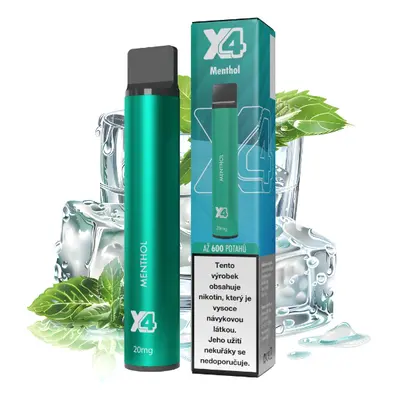 X4 Bar jednorázová e-cigareta Menthol Obsah nikotinu: 20 mg