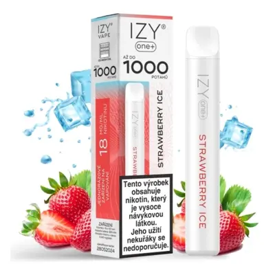 IZY VAPE IZY ONE+ jednorázová e-cigareta - Strawberry Ice (Ledová jahoda) 18mg