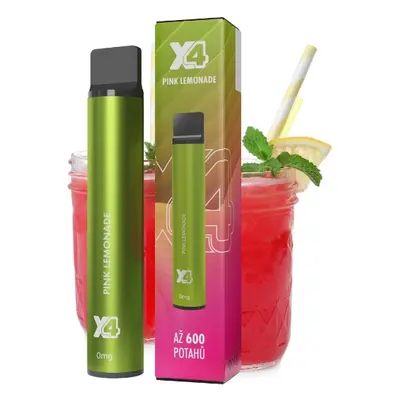 X4 Bar jednorázová e-cigareta Pink Lemonade (Růžová limonáda) Obsah nikotinu: 0 mg