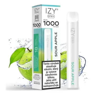 IZY VAPE IZY ONE+ jednorázová e-cigareta - Sour Apple (Kyselé jablko) 18mg