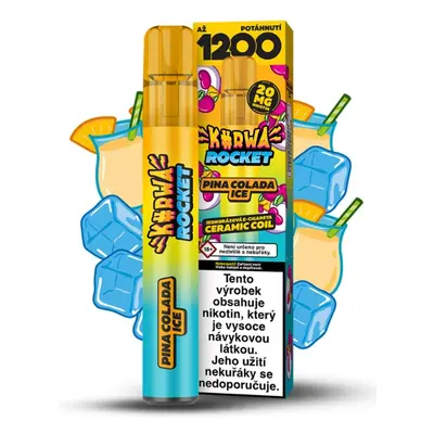 KURWA ROCKET jednorázová ecigareta - Pina Colada Ice (Chladivá Pina Colada) 20mg