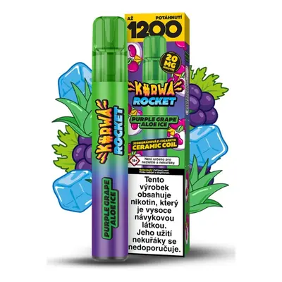 KURWA ROCKET jednorázová ecigareta - Purple Grape Aloe Ice (Chladivé hrozno, aloe vera) 20mg