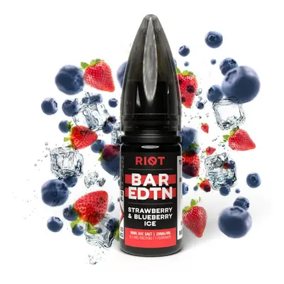 E-liquid Riot BAR EDTN Salt 10ml: Strawberry Blueberry Ice (Ledová borůvka s jahodou) Nikotin: 1