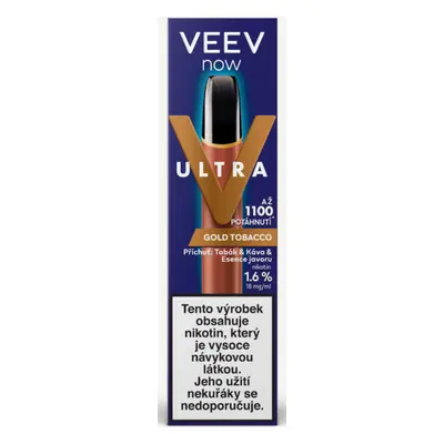 VEEV NOW ULTRA jednorázová ecigareta - Gold Tobacco (Tabák s kávou a javorem) 18mg