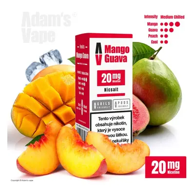 Adams Vape Adam's Vape SALTS Mango Guava (Tropické mango a guava) 10ml Obsah nikotinu: 20 mg