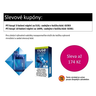 Vuse GO 1000 Box jednorázová e-cigareta Blueberry Raspberry 18mg