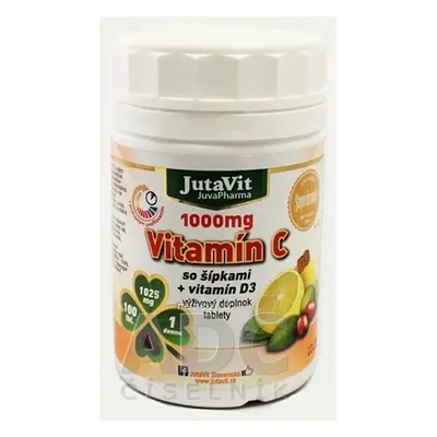 JuvaPharma Kft. JutaVit Vitamin C 1000 mg se šipkami + vitamín D3 tbl 1x100 ks 100 ks