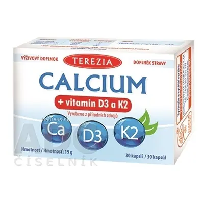 TEREZIA COMPANY s.r.o. TEREZIA CALCIUM + vitamín D3 a K2 cps 1x30 ks 30 ks