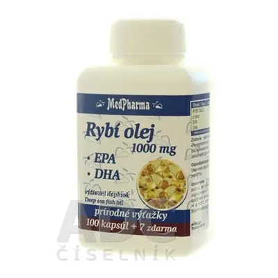 MedPharma, spol. s r.o. MedPharma RYBÍ OLEJ 1000 mg - EPA, DHA cps 100 + 7 zdarma (107 ks) 107 k