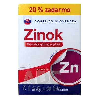 Dobré zo Slovenska, s.r.o Dobré z SK Zinek 15 mg tbl 100 + 20 zdarma (120 ks) 120 ks