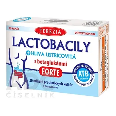 TEREZIA COMPANY s.r.o. TEREZIA Lactobacily + HLÍVA ÚSTŘIČNÁ s betaglukany FORTE, cps 1x10 ks