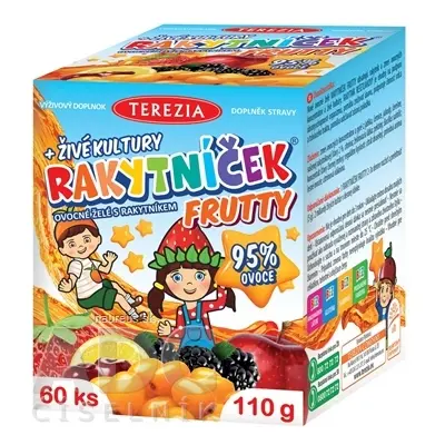 TEREZIA COMPANY s.r.o. TEREZIA RAKYTNÍČEK FRUTTY + živé kultury ovocné želé 1x60 ks