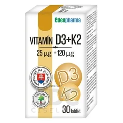 BENEVIT, s.r.o. EDENPharma VITAMIN D3 + K2 tbl 1x30 ks 30 ks