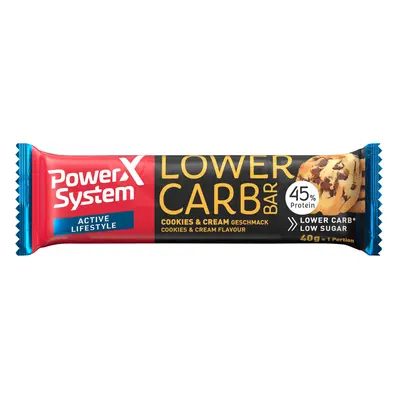 Power Systém Proteinová tyčinka LOWER CARB Cookies & Cream 45% 40g 40g