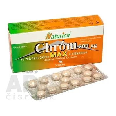 PharmTurica s.r.o. Naturica CHROM MAX se zeleným čajem a vlákninou tbl (chrom 200 mikrogramů) 1x