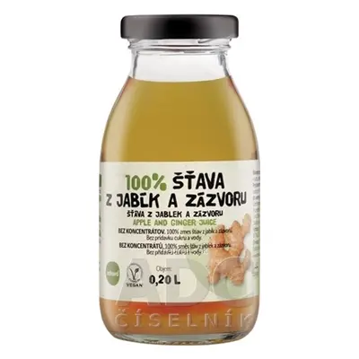 ZDRAVO ORGANIC zdravě 100% ŠŤÁVA Z JABLEK A zázvoru 1x200 ml 200ml