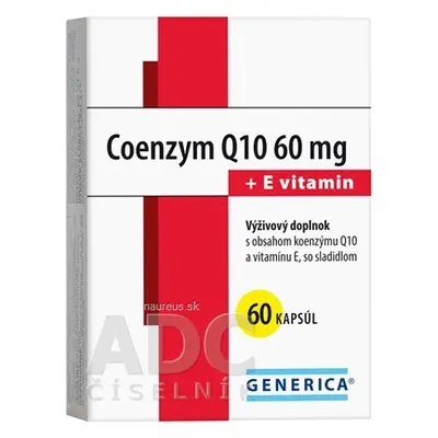 GENERICA spol. s r.o. GENERICA Coenzym Q10 60 mg + E vitamin cps 1x60 ks 60 ks