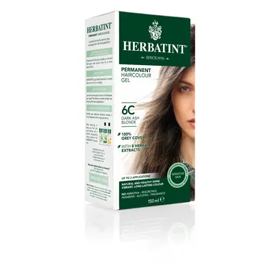 HERBATINT HERBATINT 6C tmavá popelavá blond permanentní barva na vlasy 150 ml