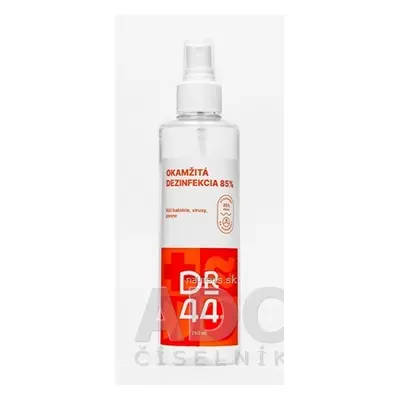 44 ENTERPRISE, s.r.o. DR.44 OKAMŽITÁ DEZINFEKCE dezinfekční roztok (85% ethanol) 1x250 ml 250ml