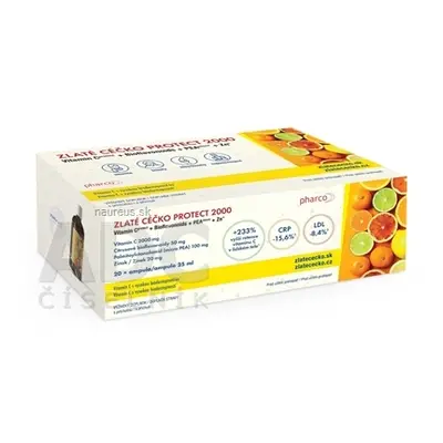 Salix s.r.l. ZLATÉ CÉČKO PROTECT 2000 ampule (vitamín C + bioflavonoidy + PEA + zinek) s příchut