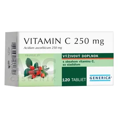 GENERICA spol. s r.o. GENERICA Vitamin C 250 mg tbl 1x120 ks 120 ks