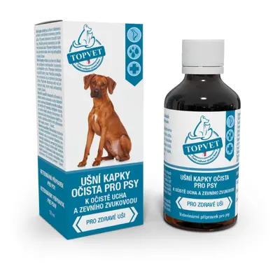 TOPVET Ušní kapky očista pro psy 50ml 50 ml