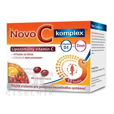 PP MANAGEMENT KFT. NOVO C KOMPLEX Lipozomální vitamin C + vitamin D3 + zinek, tobolky 1x90 ks