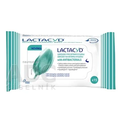 Omega Pharma Int. LACTACYD with ANTIBACTERIALS ubrousky na intimní hygienu 1x15 ks 1x15 ks