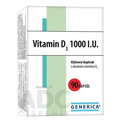 GENERICA spol. s r.o. GENERICA Vitamin D3 1000 IU cps 1x90 ks