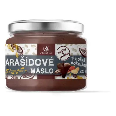 Allnature Arašídové máslo s hořkou čokoládou 220 g 220 g