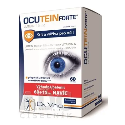 Simply You Pharmaceuticals a.s. OCUTEIN FORTE Lutein 15 mg - DA VINCI cps 60 + 15 zdarma (75 ks)