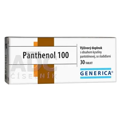 GENERICA spol. s r.o. GENERICA Panthenol 100 tbl 1x30 ks 30 ks