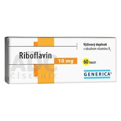 GENERICA spol. s r.o. GENERICA Riboflavin 10 mg tbl 1x60 ks 60 ks