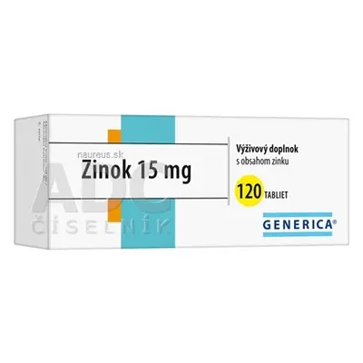 GENERICA spol. s r.o. GENERICA Zinek 15 mg tbl 1x120 ks 120 ks