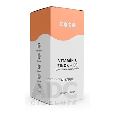 TOTO Pharma s.r.o. TOTO VITAMIN C + ZINEK + D3 cps (s postupným uvolňováním) 1x60 ks