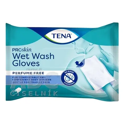 Essity TENA Wet Wash Gloves vlhčené rukavice na mytí, neparfémované, 1x8 ks