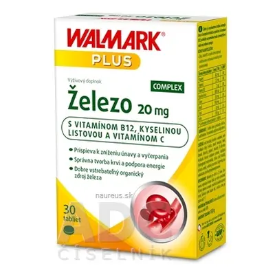 WALMARK, a.s. WALMARK Železo COMPLEX 20 mg tbl (inů. Obal 2019) 1x30 ks 30 ks